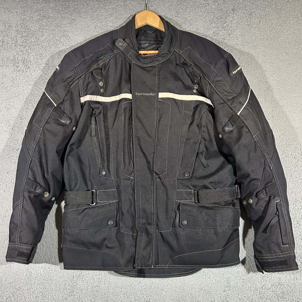 Tourmaster Transition Textile Motorcycle Jacket Men's XL Tall Black Reflective